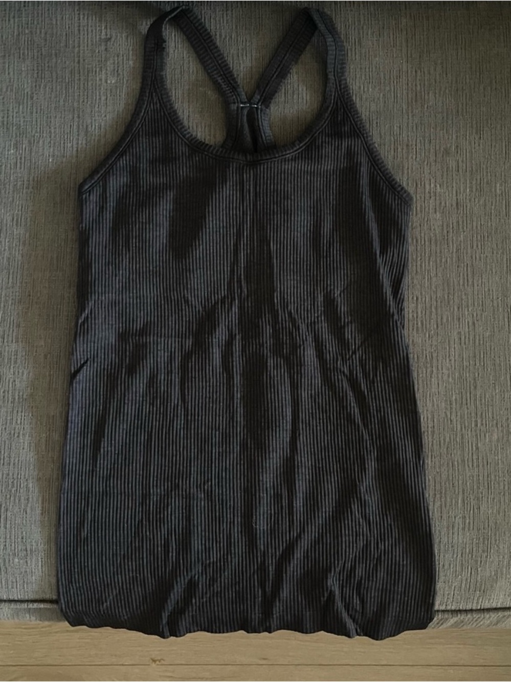 Lululemon Ebb To Street Racerback Tank Charcoal Gray - Size 6